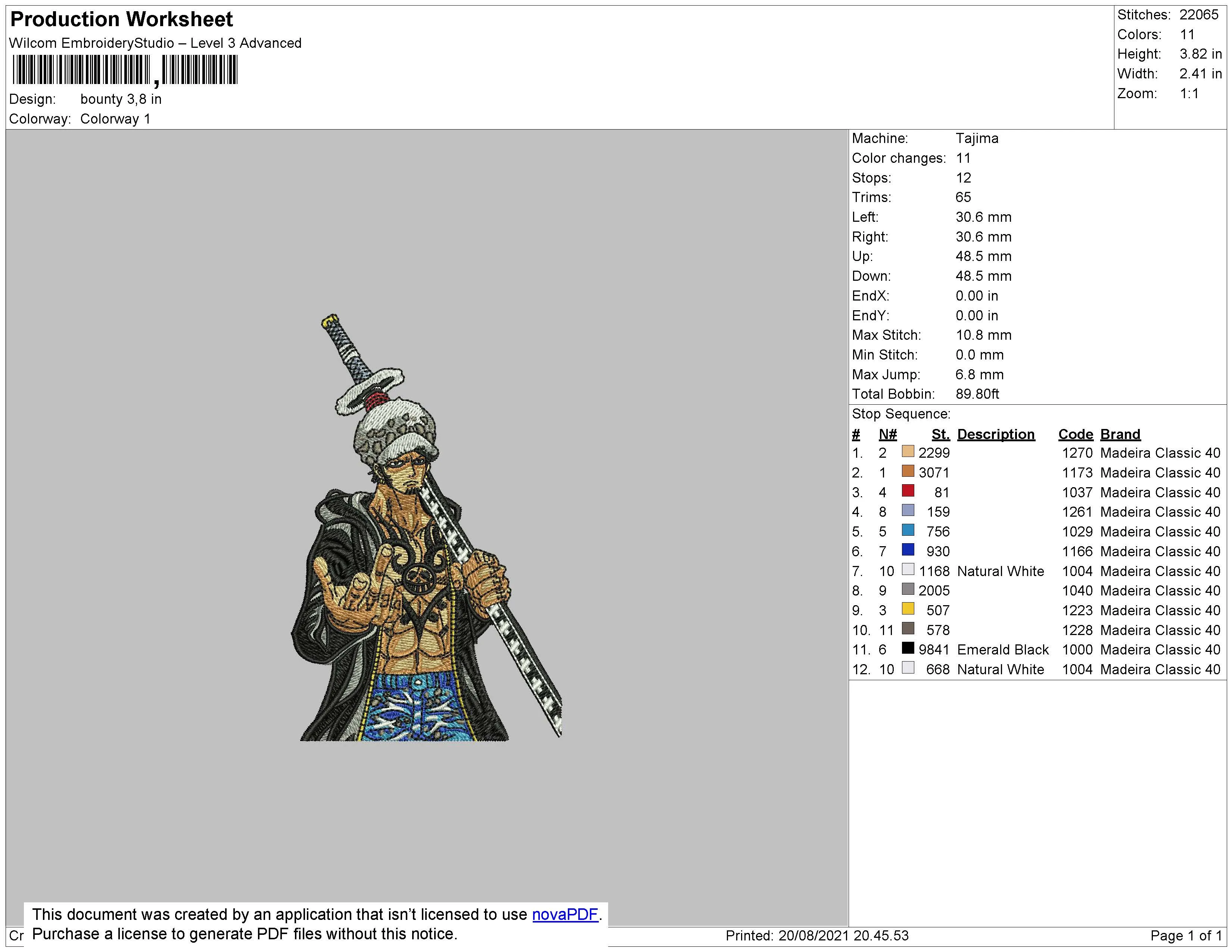 Alternative view of  Embroidered Trafalgar Law Figure 