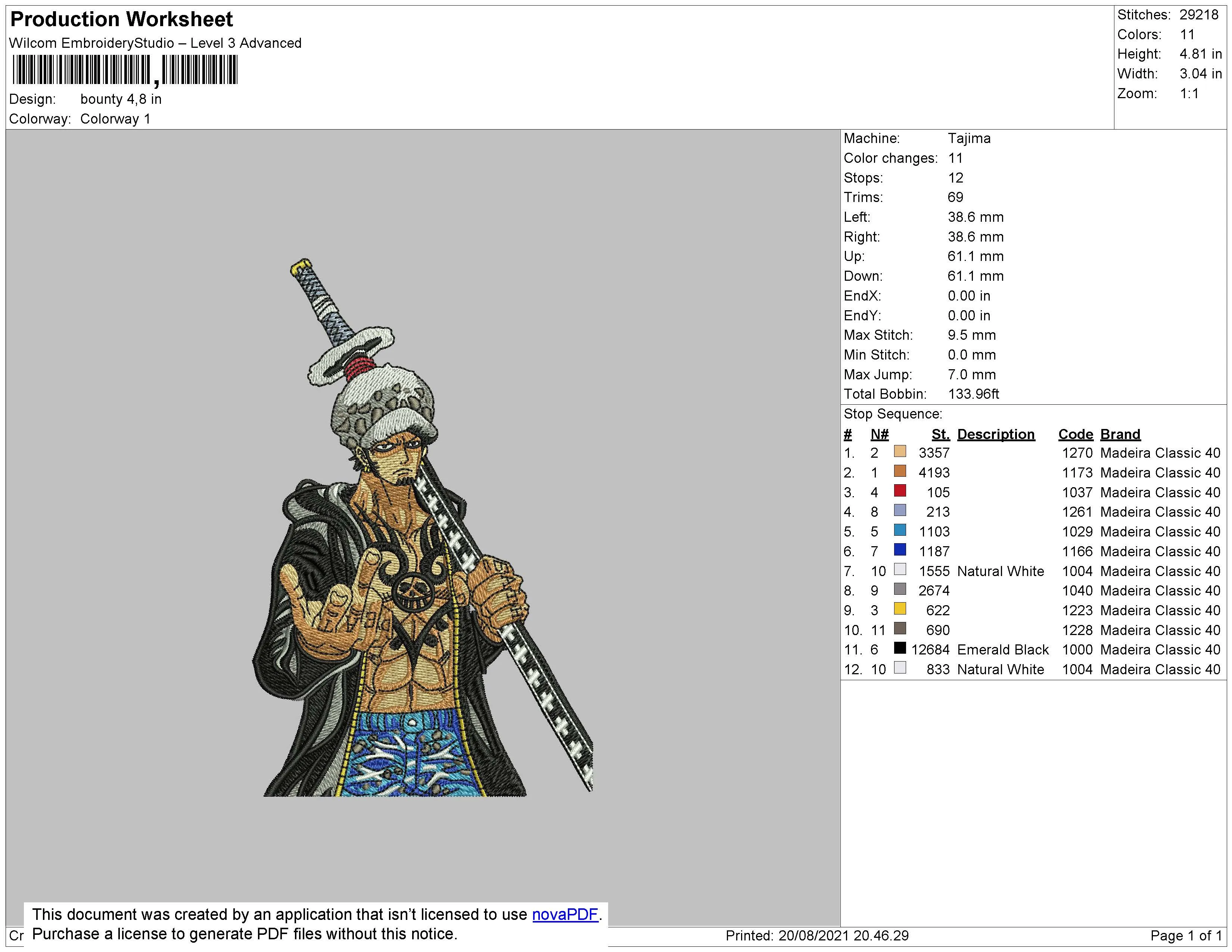 Alternative view of  Embroidered Trafalgar Law Figure 