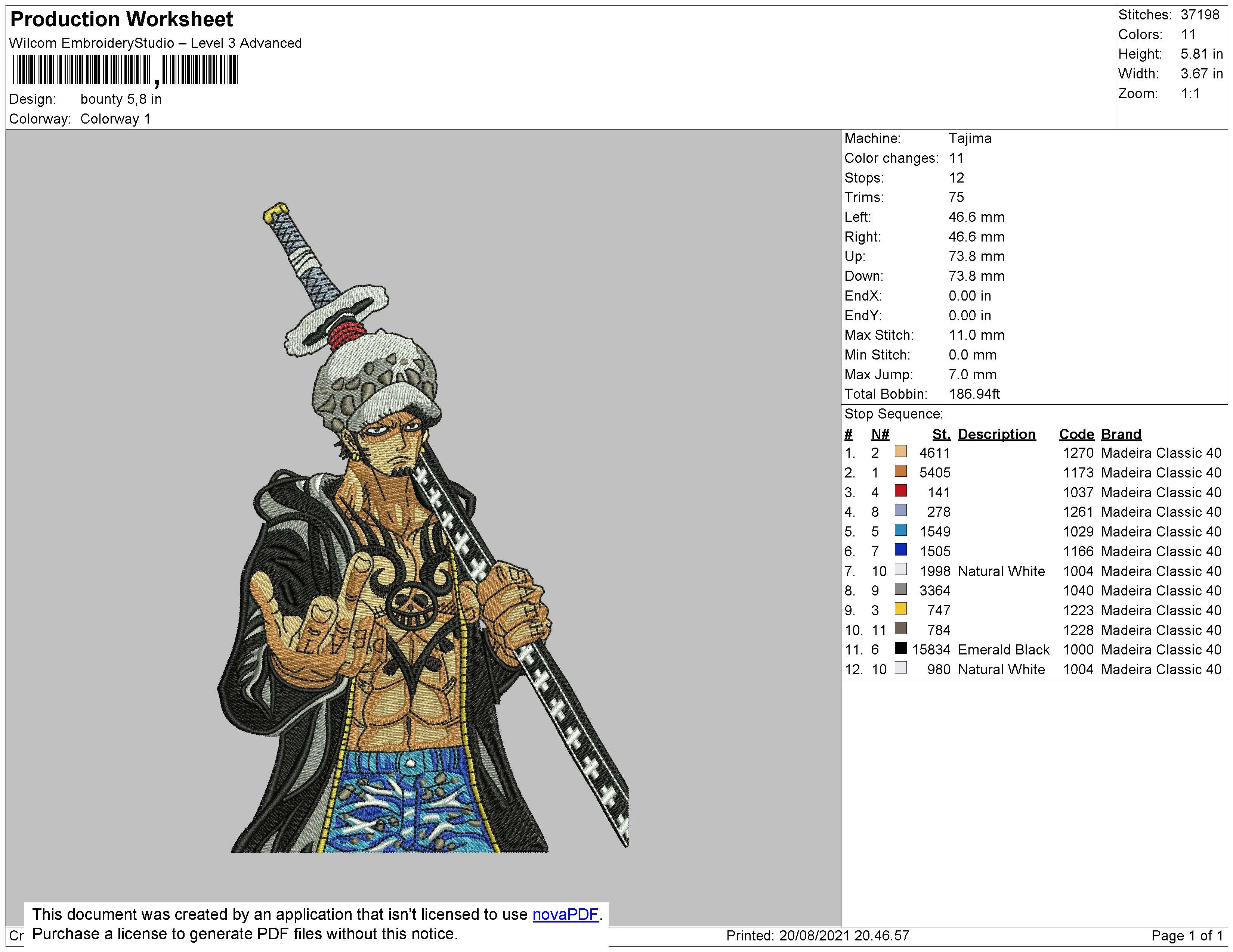 Alternative view of  Embroidered Trafalgar Law Figure 