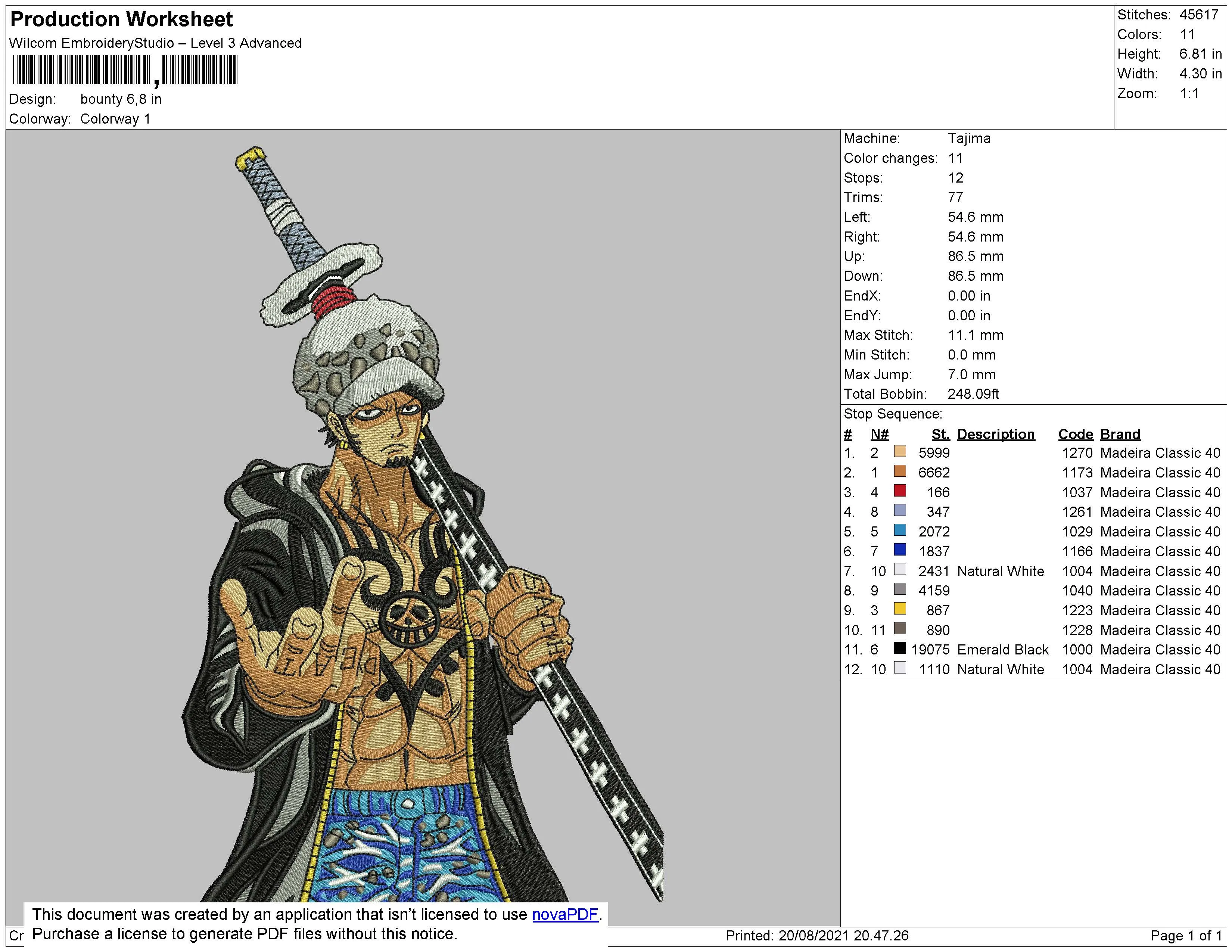 Alternative view of  Embroidered Trafalgar Law Figure 