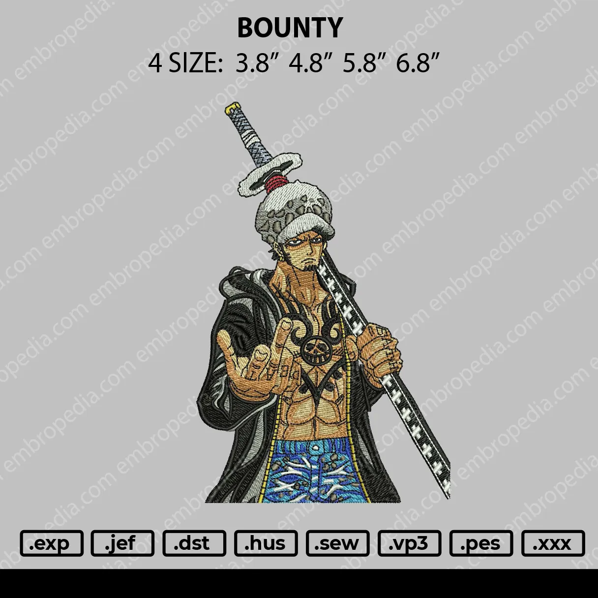 Alternative view of  Embroidered Trafalgar Law Figure 