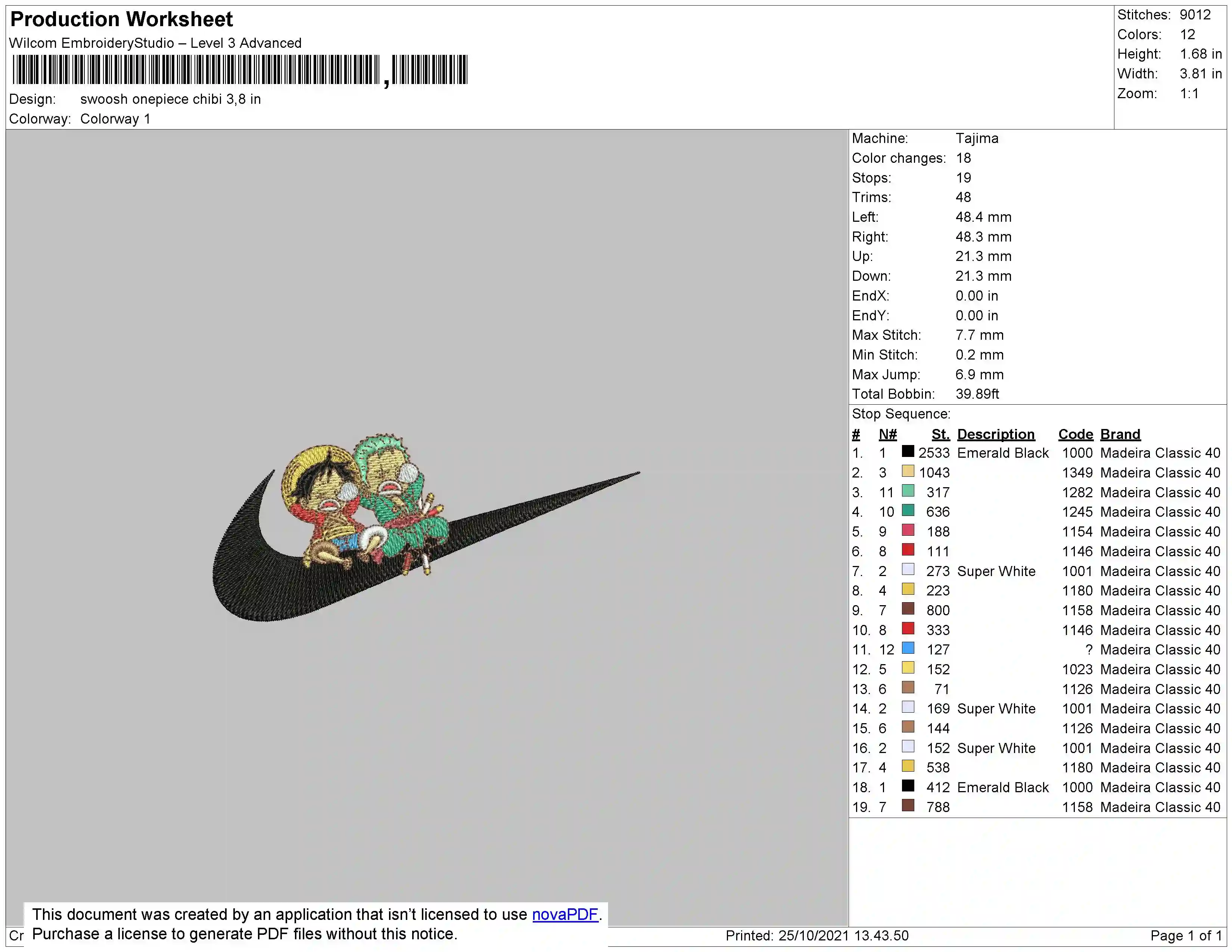 Alternative view of  Nike Swoosh Embroidered Design 