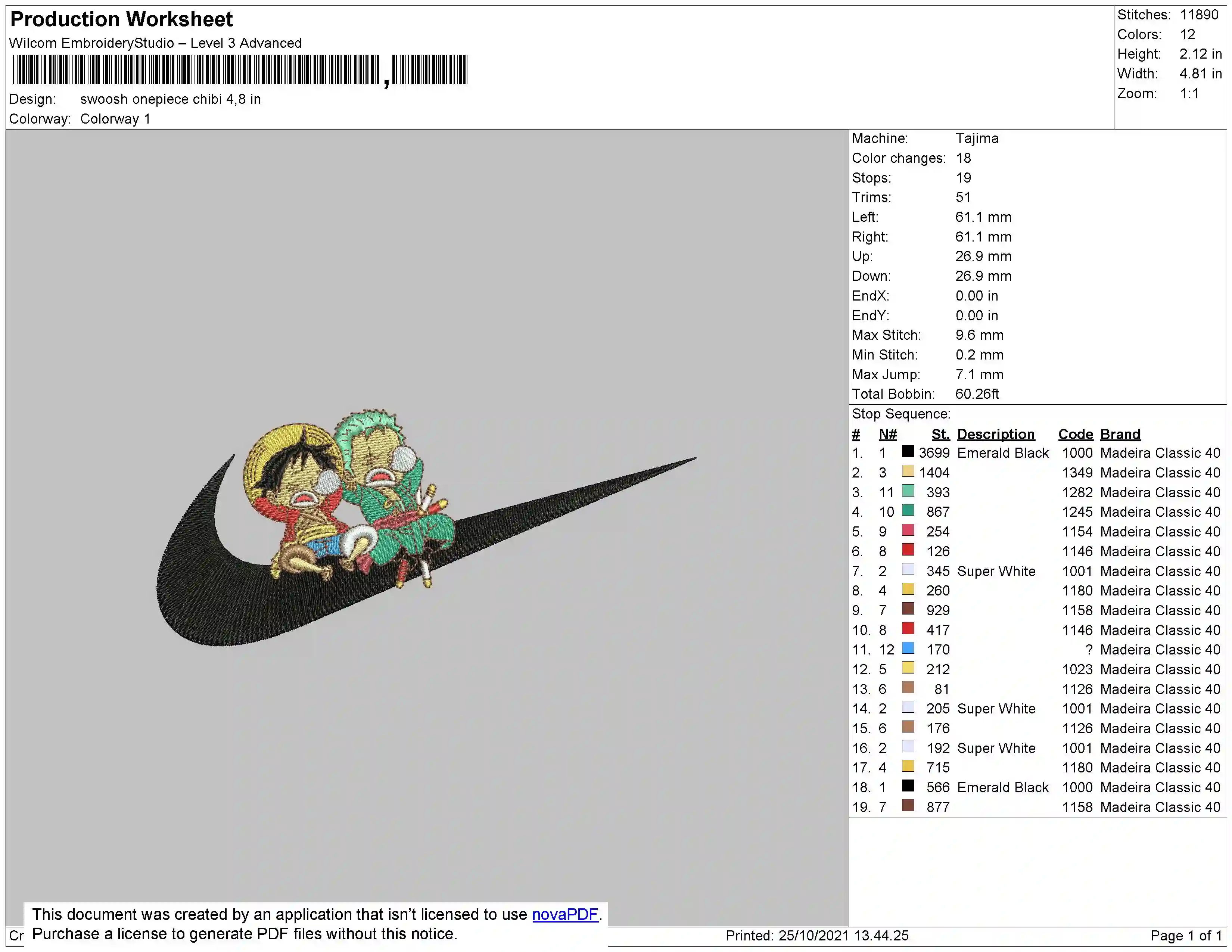 Alternative view of  Nike Swoosh Embroidered Design 