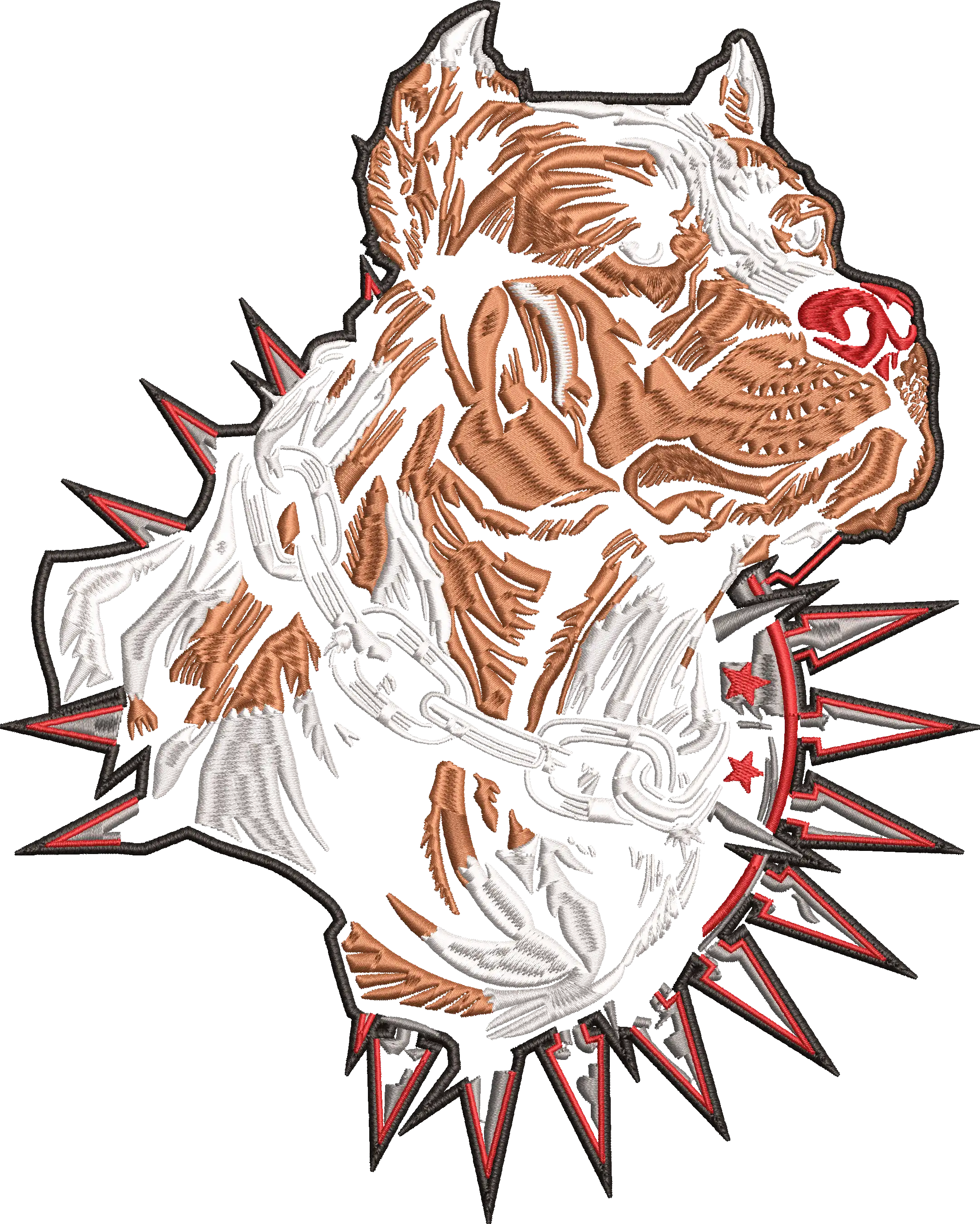 Alternative view of  Embroidered Pitbull with Chain Design 