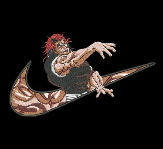 Alternative view of  Embroidered Anime Character on Swoosh 