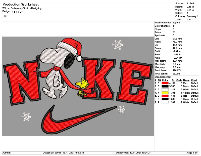Alternative view of  Embroidered Snoopy Nike Logo 