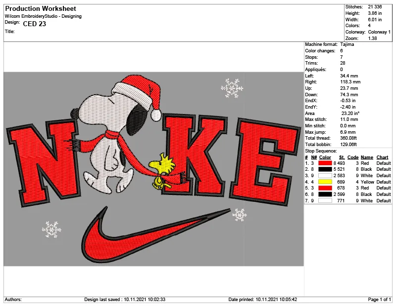 Alternative view of  Embroidered Snoopy Nike Logo 