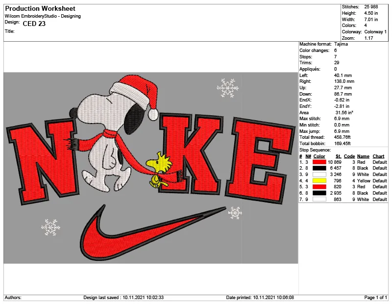 Alternative view of  Embroidered Snoopy Nike Logo 
