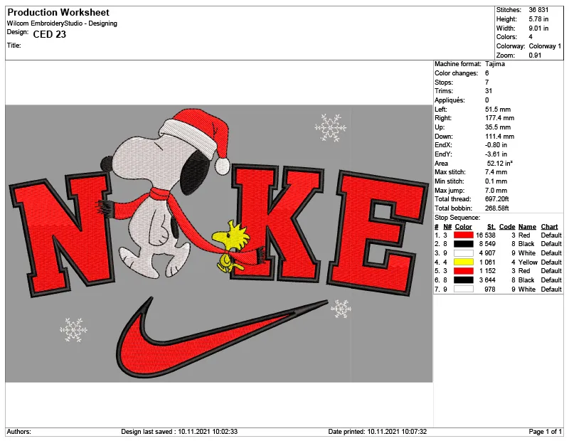 Alternative view of  Embroidered Snoopy Nike Logo 