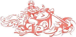 Alternative view of  Animated Motorcycle Rider Embroidery 
