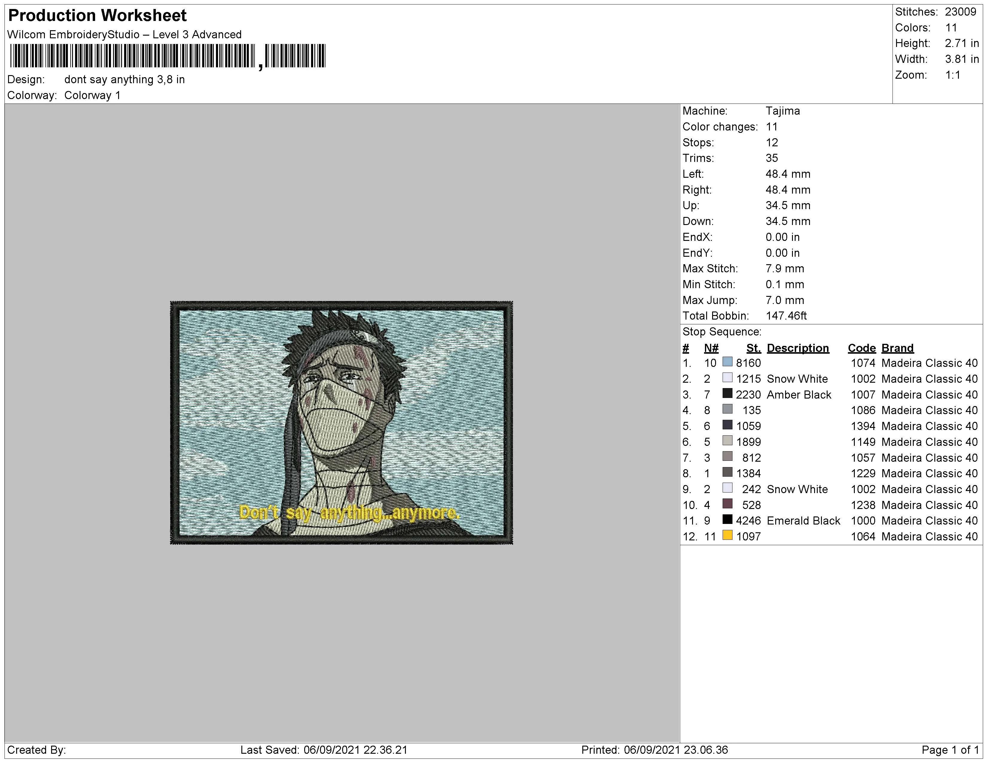 Alternative view of  Embroidered Naruto Shippuden Character 