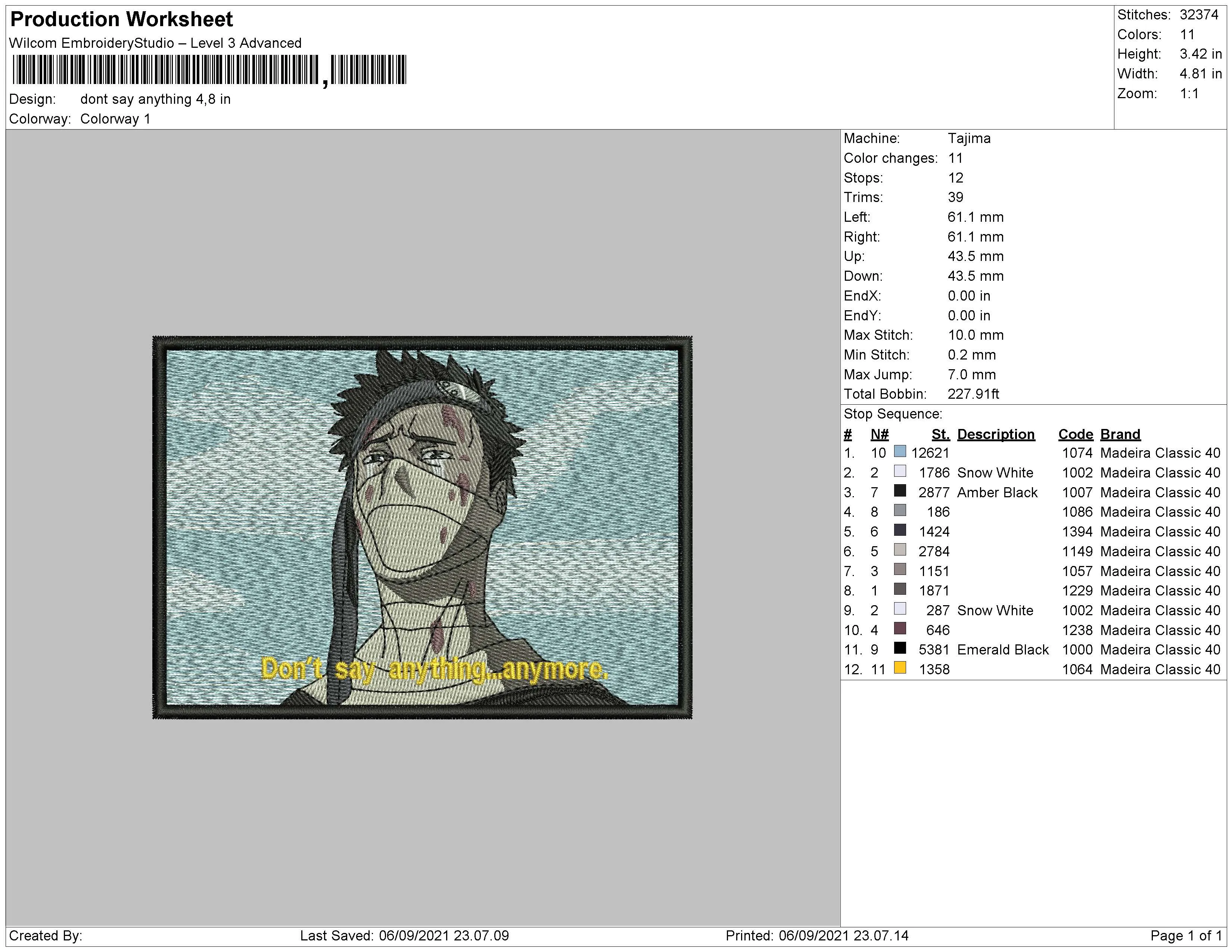 Alternative view of  Embroidered Naruto Shippuden Character 