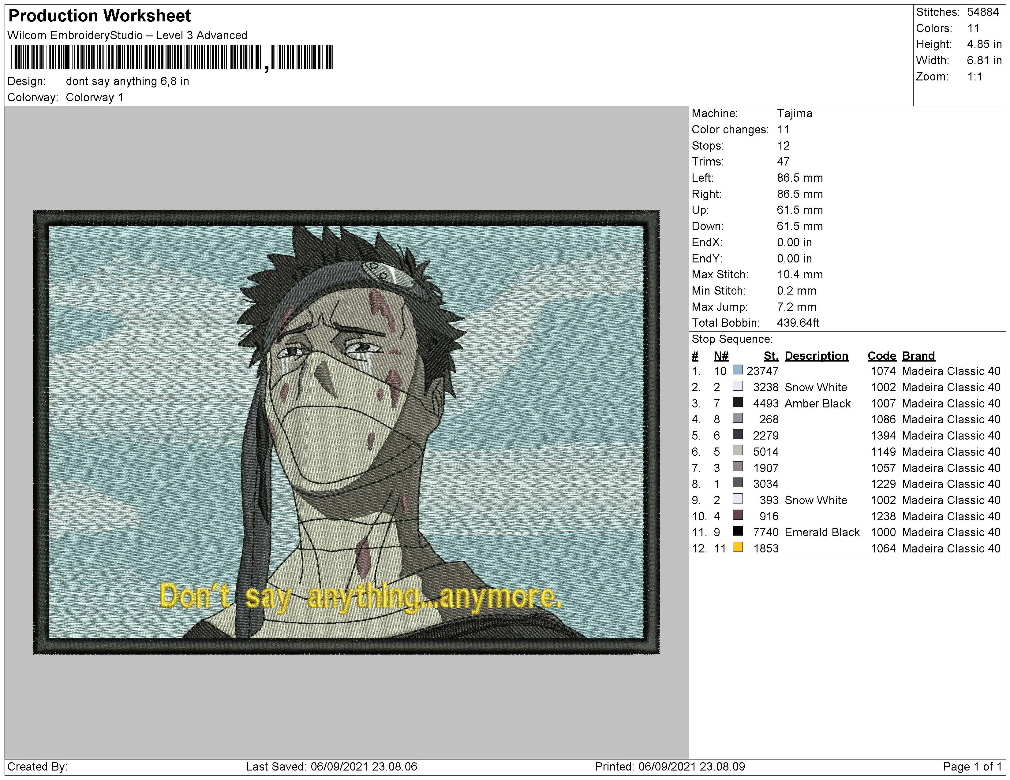 Alternative view of  Embroidered Naruto Shippuden Character 