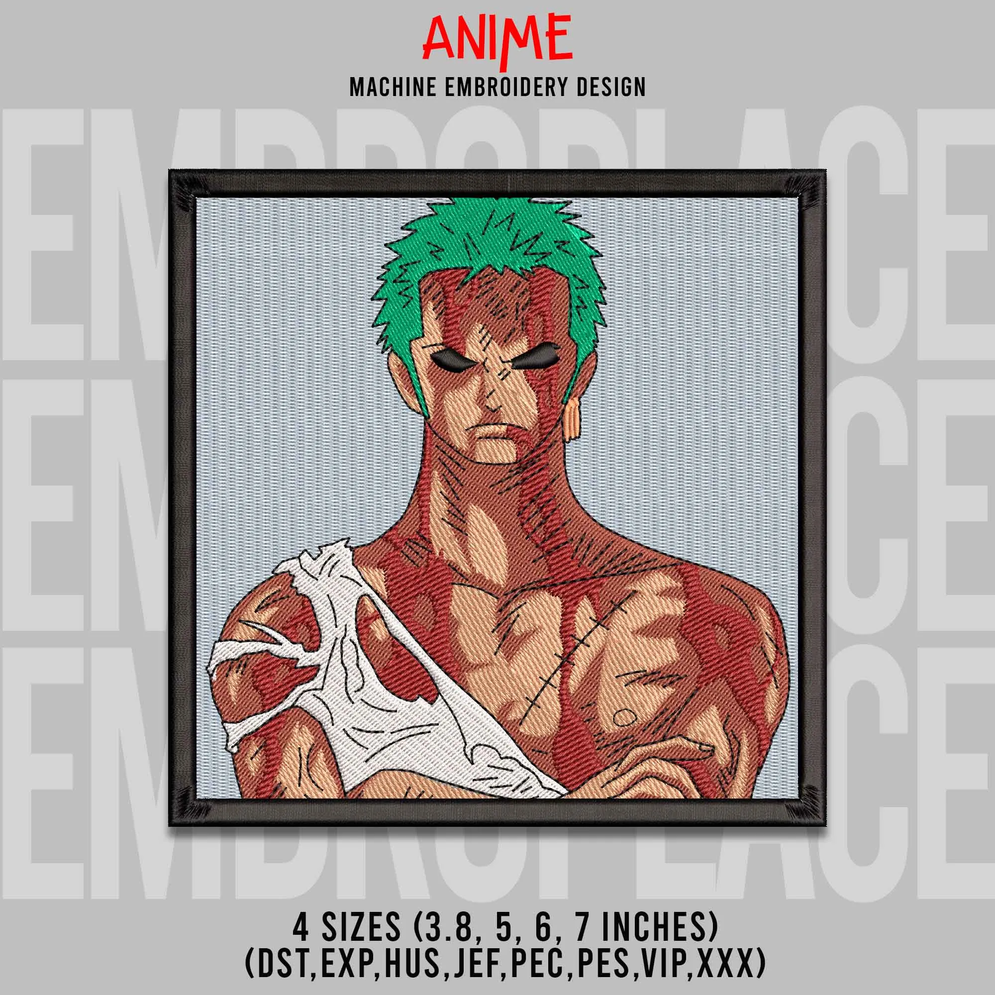 Alternative view of  Embroidered Anime Character Portrait 