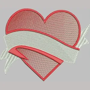 Alternative view of  Embroidered Heart with Ribbon 