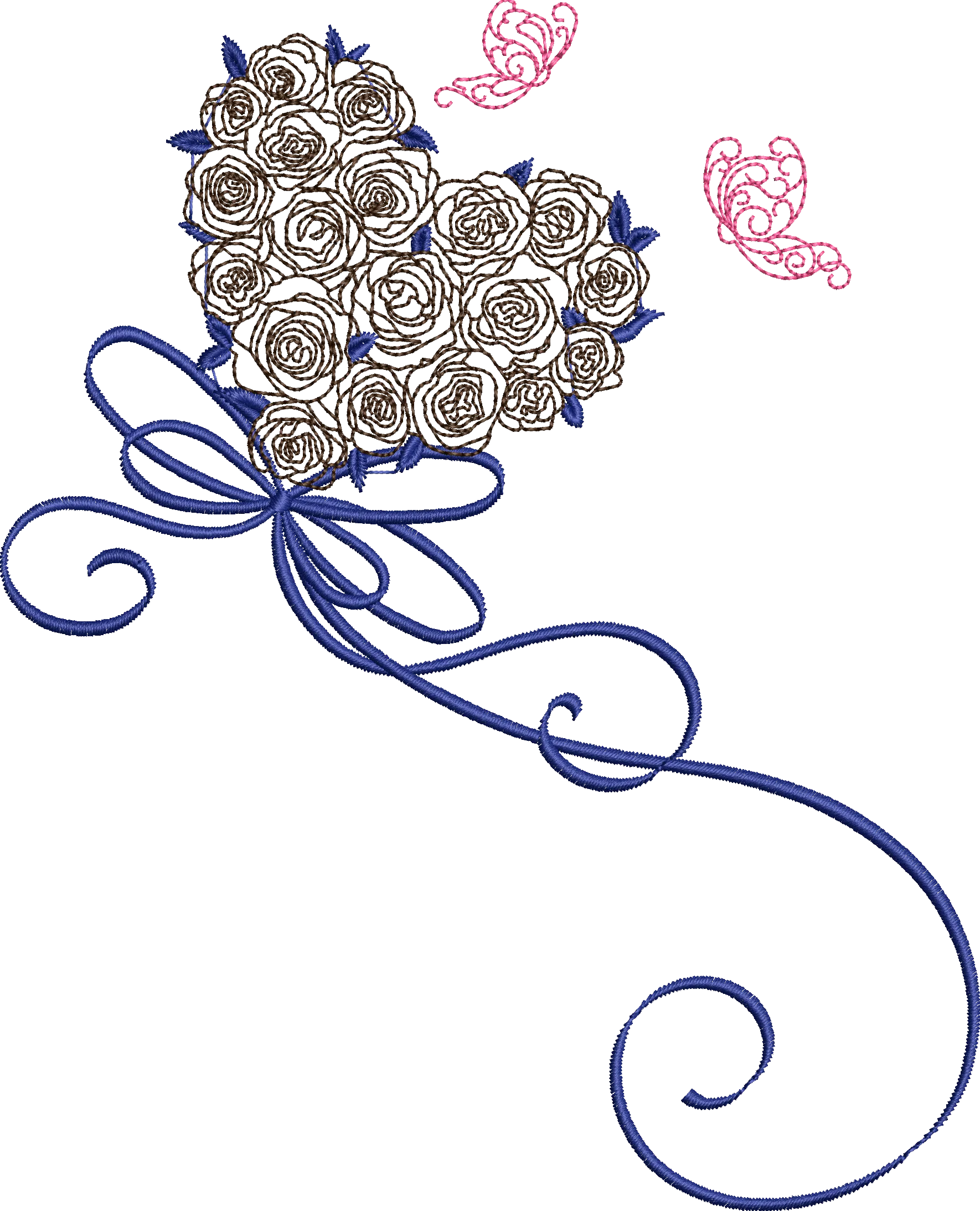 Alternative view of  Embroidered Heart with Butterflies 