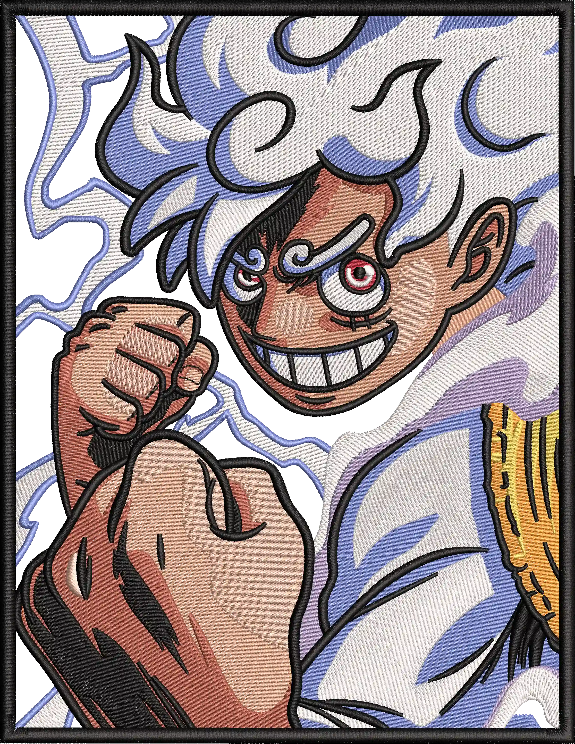 Alternative view of  Embroidered Anime Character with Dynamic Pose 