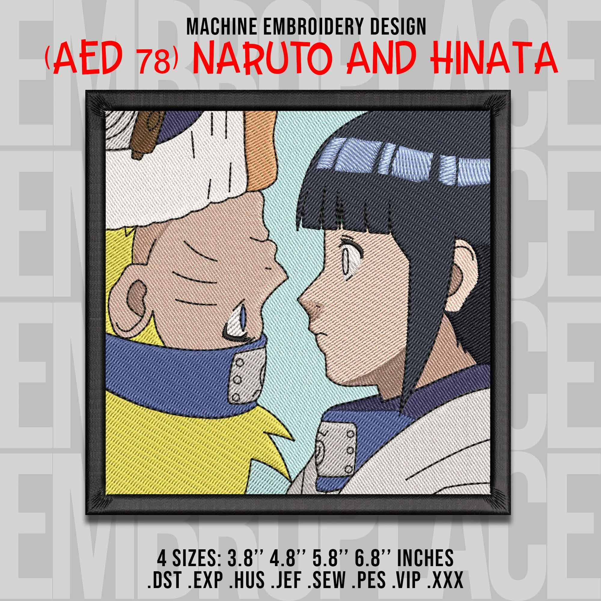 Alternative view of  Naruto and Hinata Embroidered Portrait 