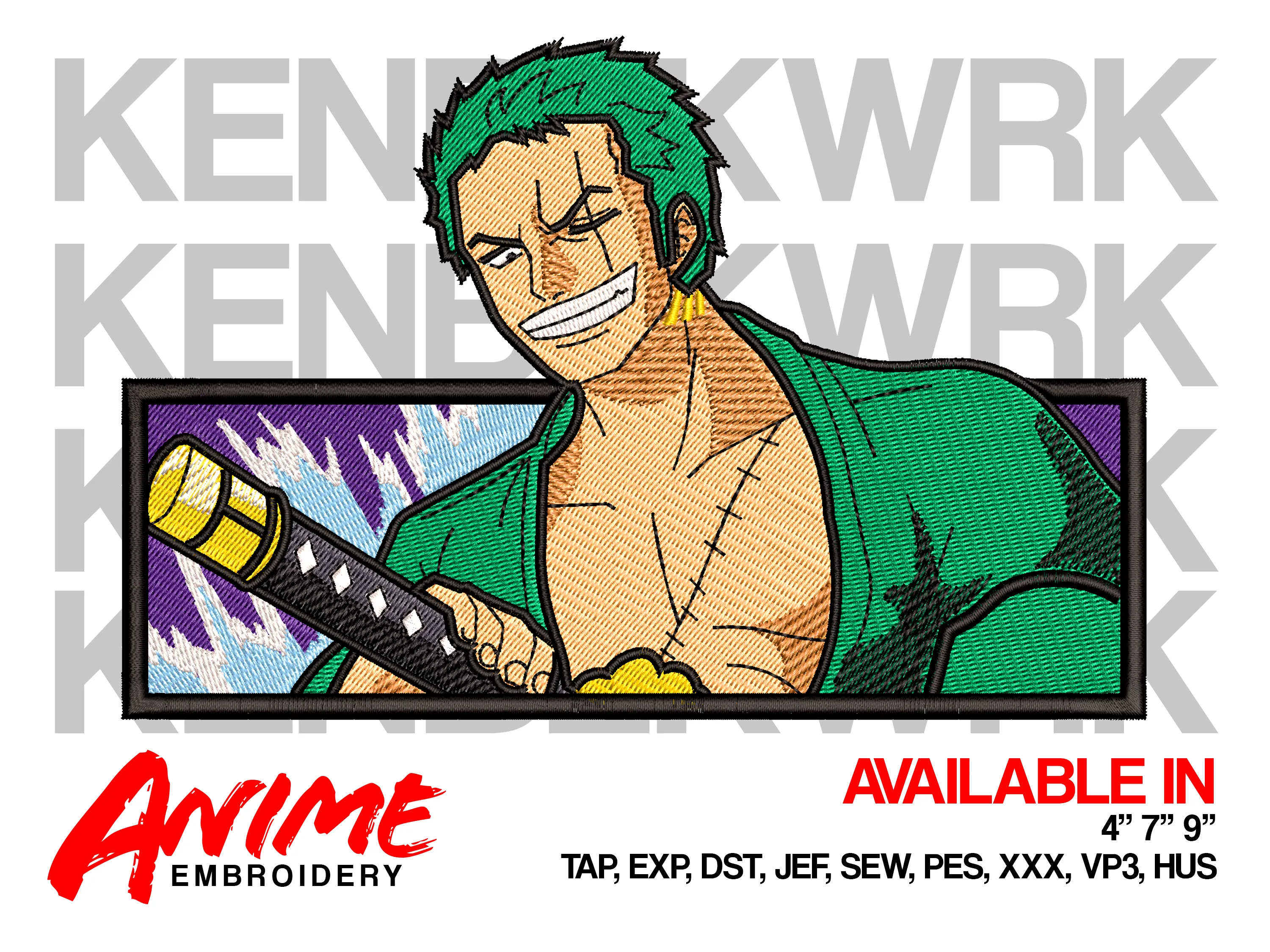 Alternative view of  Roronoa Zoro Embroidered Portrait 
