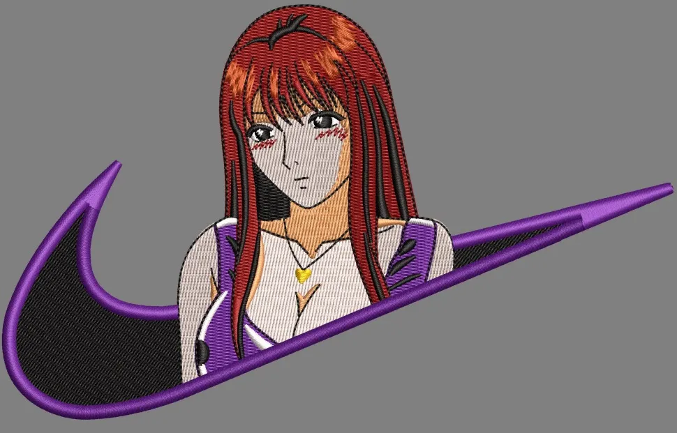 Alternative view of  Embroidered Anime Girl with Logo 