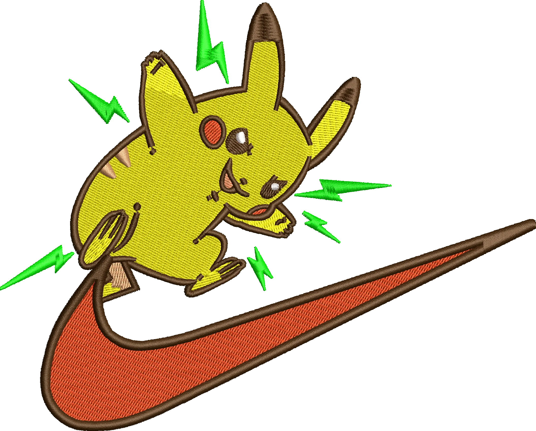 Alternative view of  Pikachu Swoosh Embroidery Design 