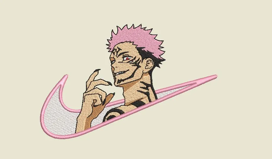 Alternative view of  Anime Embroidery Kenjaku Nike Logo 