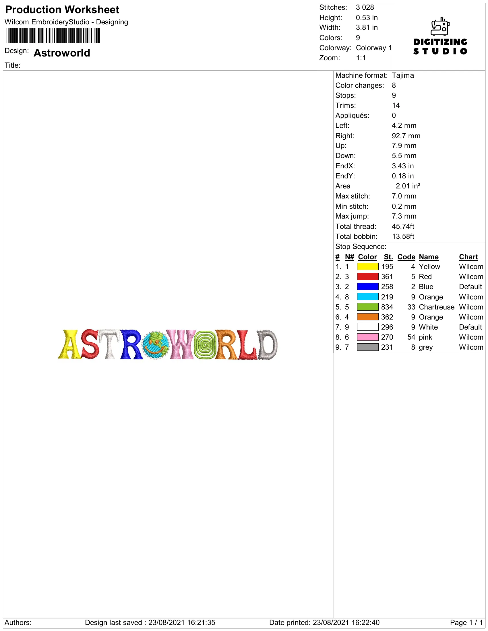 Alternative view of  ASTROWORLD Festival Embroidery 