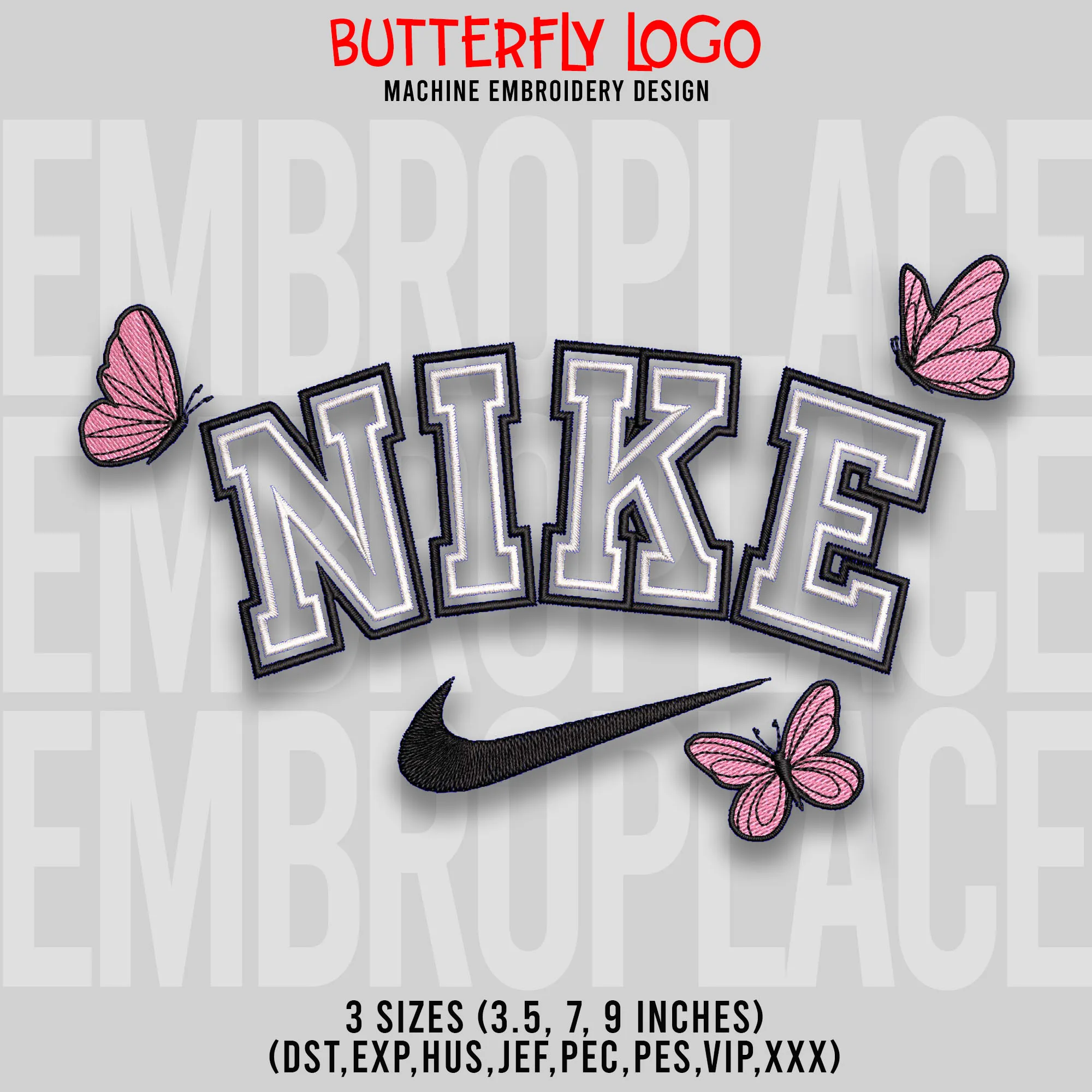 Alternative view of  Embroidered Nike Logo with Butterflies 