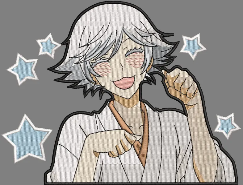 Alternative view of  Embroidered Anime Character with Stars 