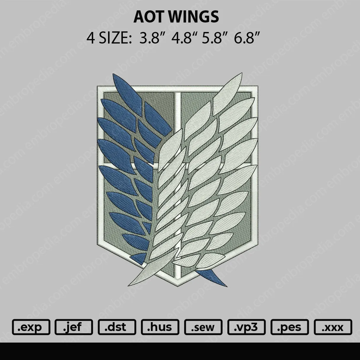 Alternative view of  Embroidered Survey Corps Wings 