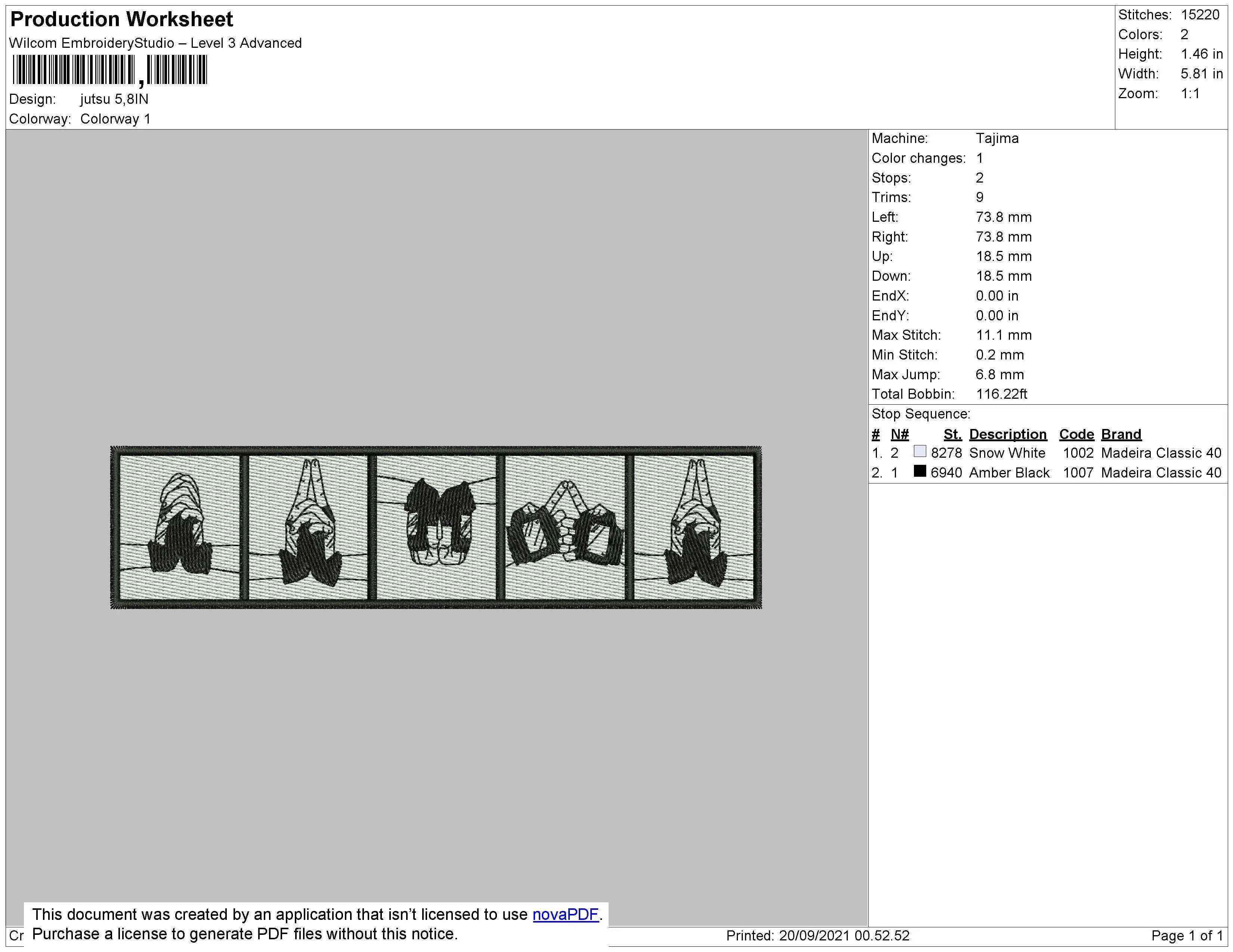 Alternative view of  Embroidered Oil Rig Silhouette Design 