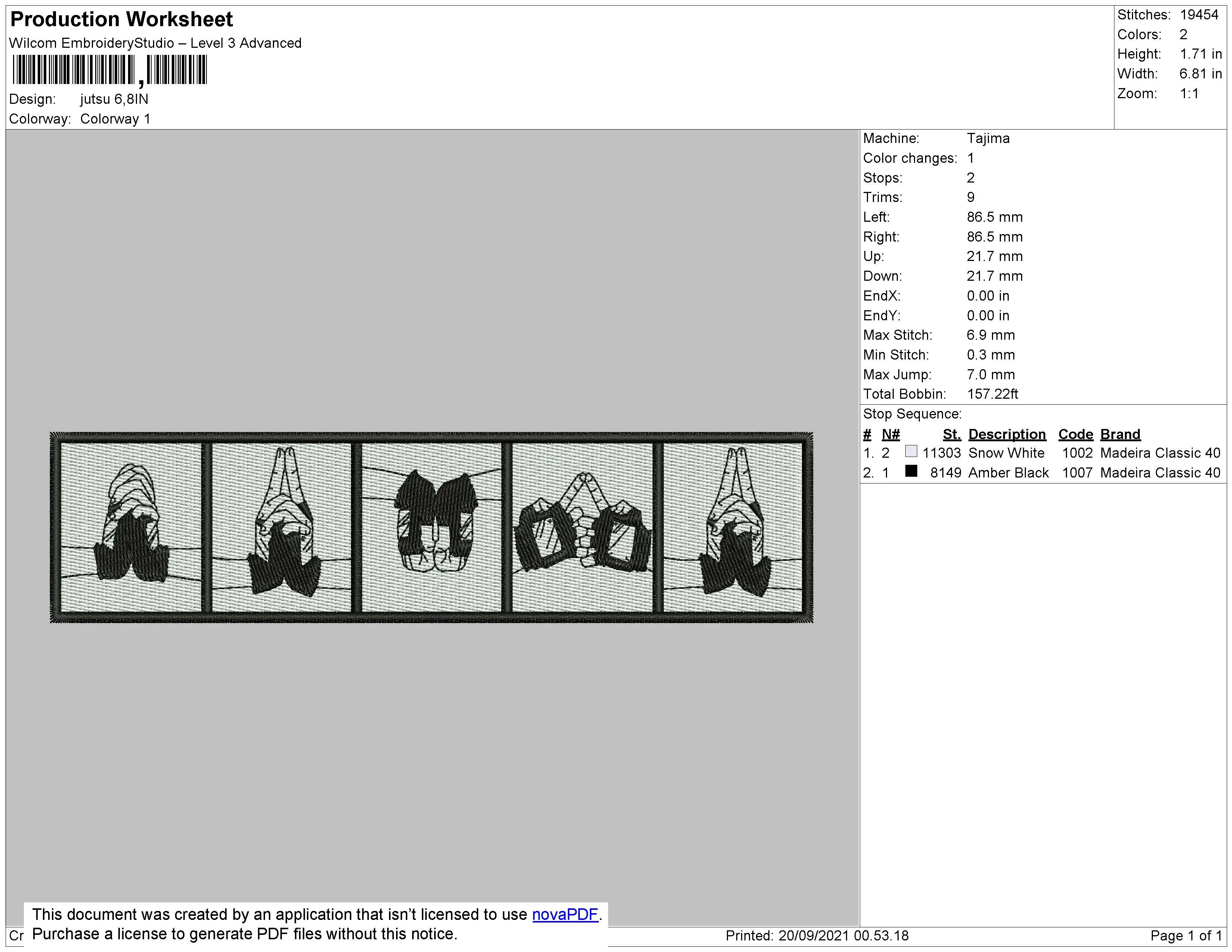 Alternative view of  Embroidered Oil Rig Silhouette Design 