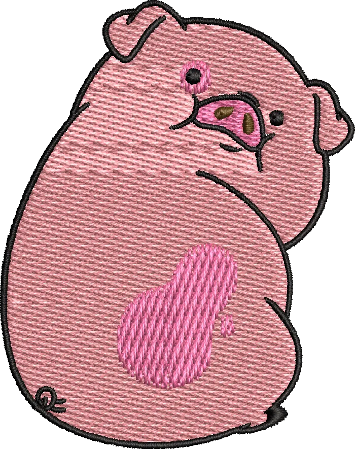 Alternative view of  Piglet Heart Embroidery Design 