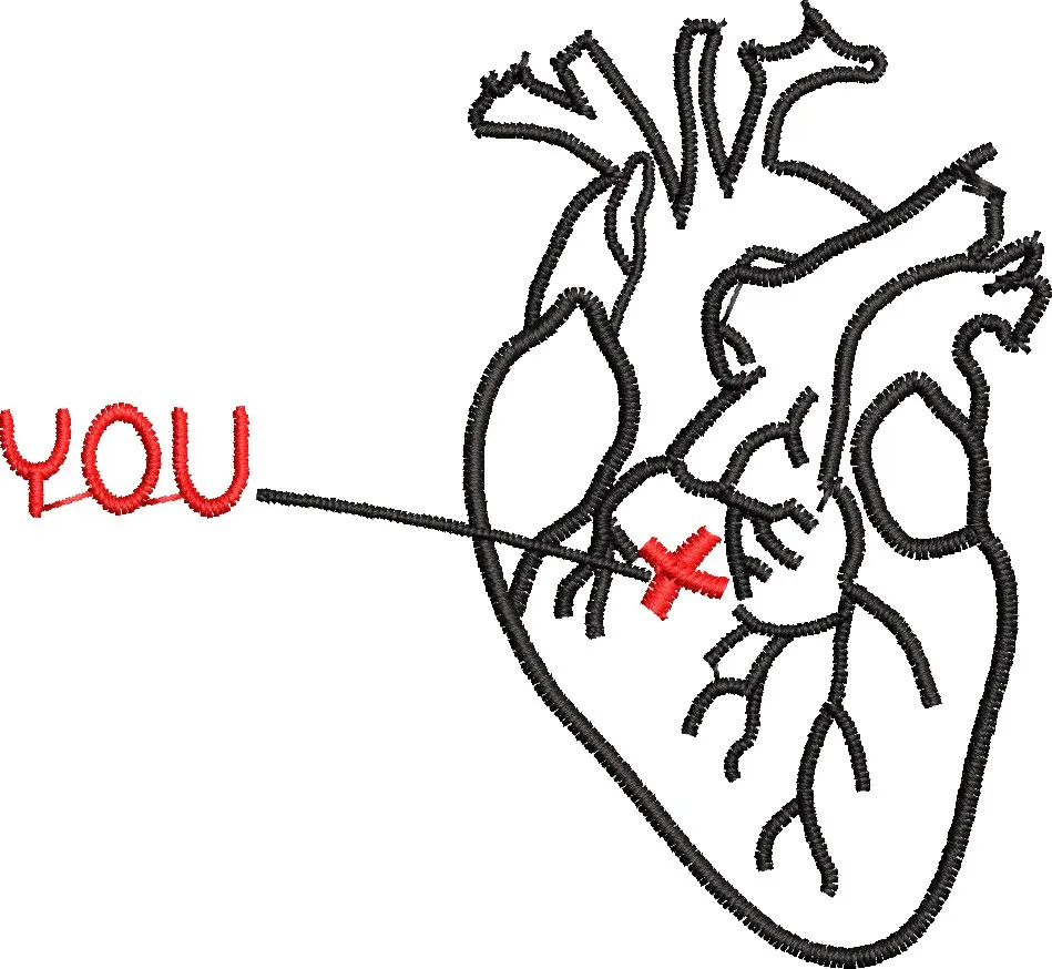 Alternative view of  Embroidered Heart with Message 