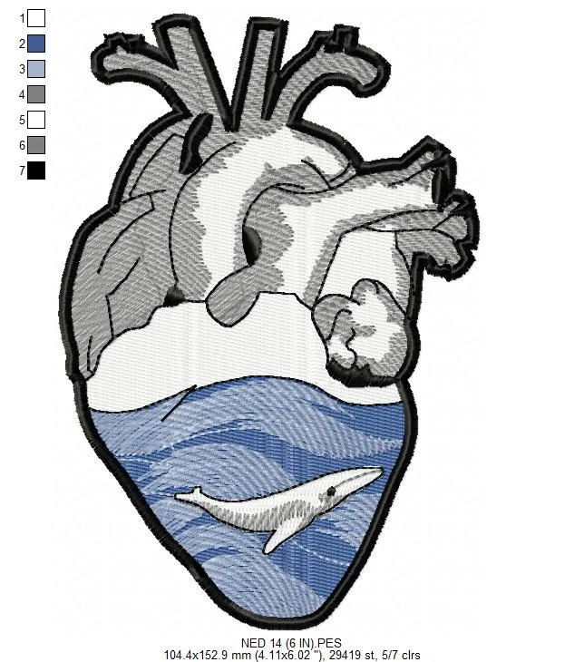 Alternative view of  Heart of the Ocean Embroidered Design 