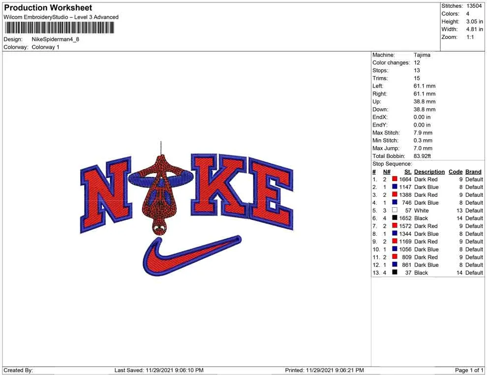 Alternative view of  Embroidered Spiderman Nike Logo 