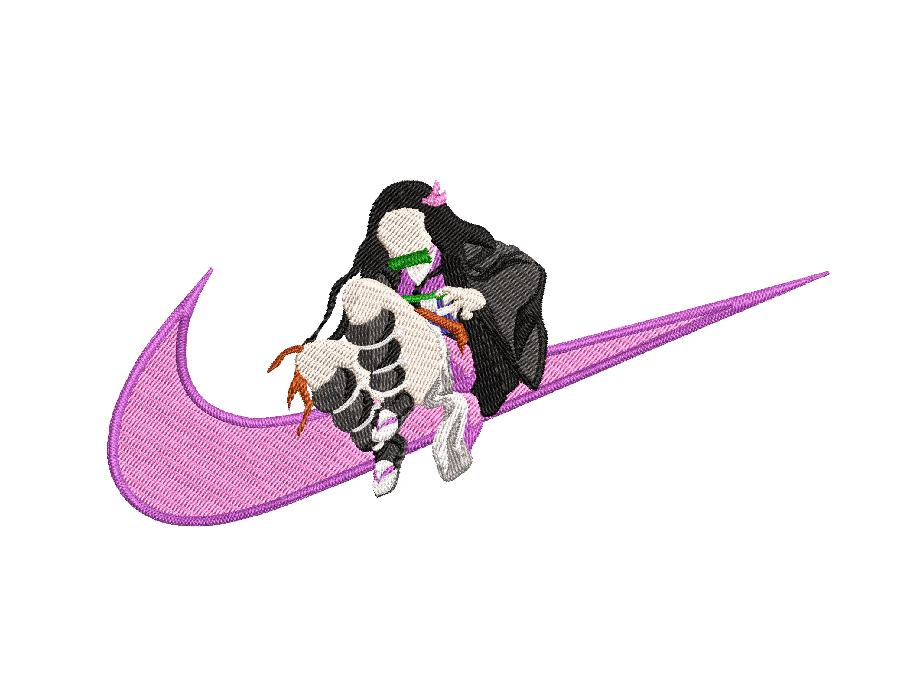 Alternative view of  Nike Logo with Demon Slayer Character 