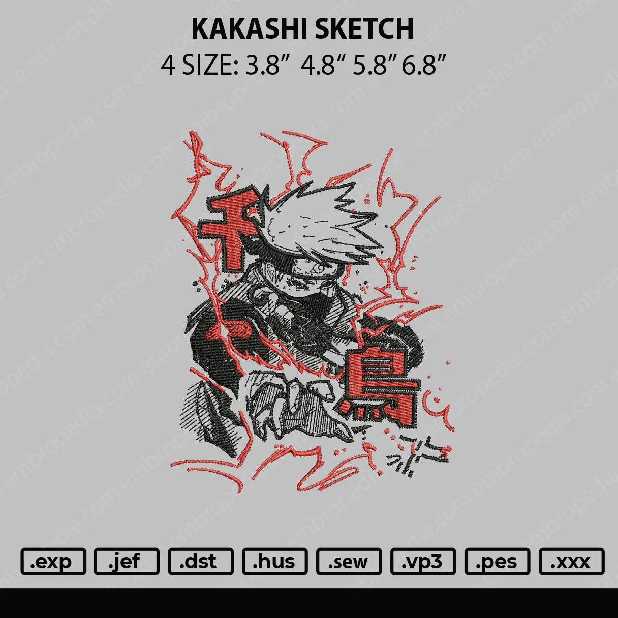 Alternative view of  Embroidered Anime Character Design 