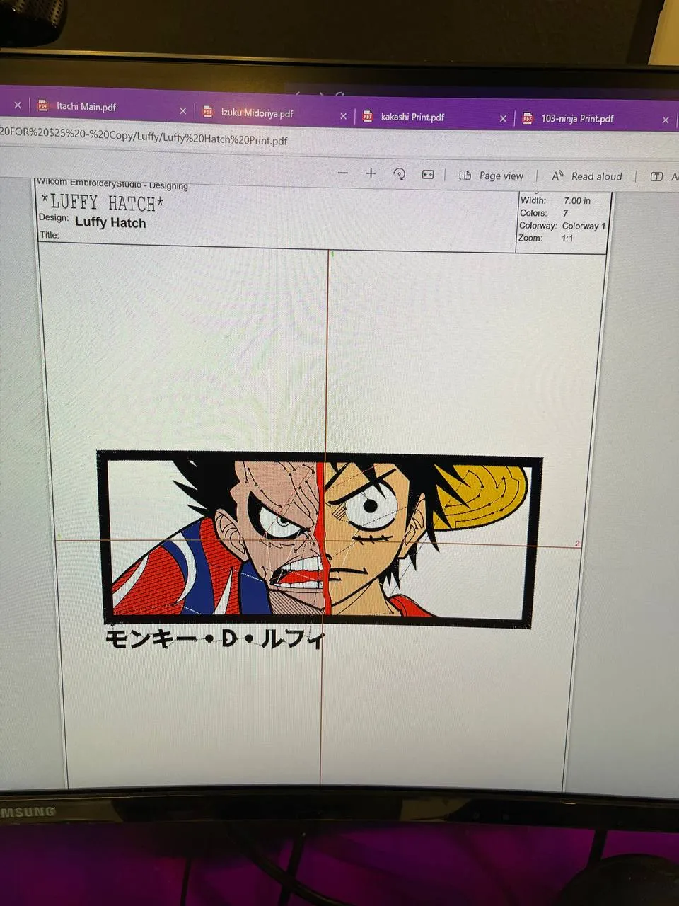 Alternative view of  One Piece Luffy Embroidery Design 