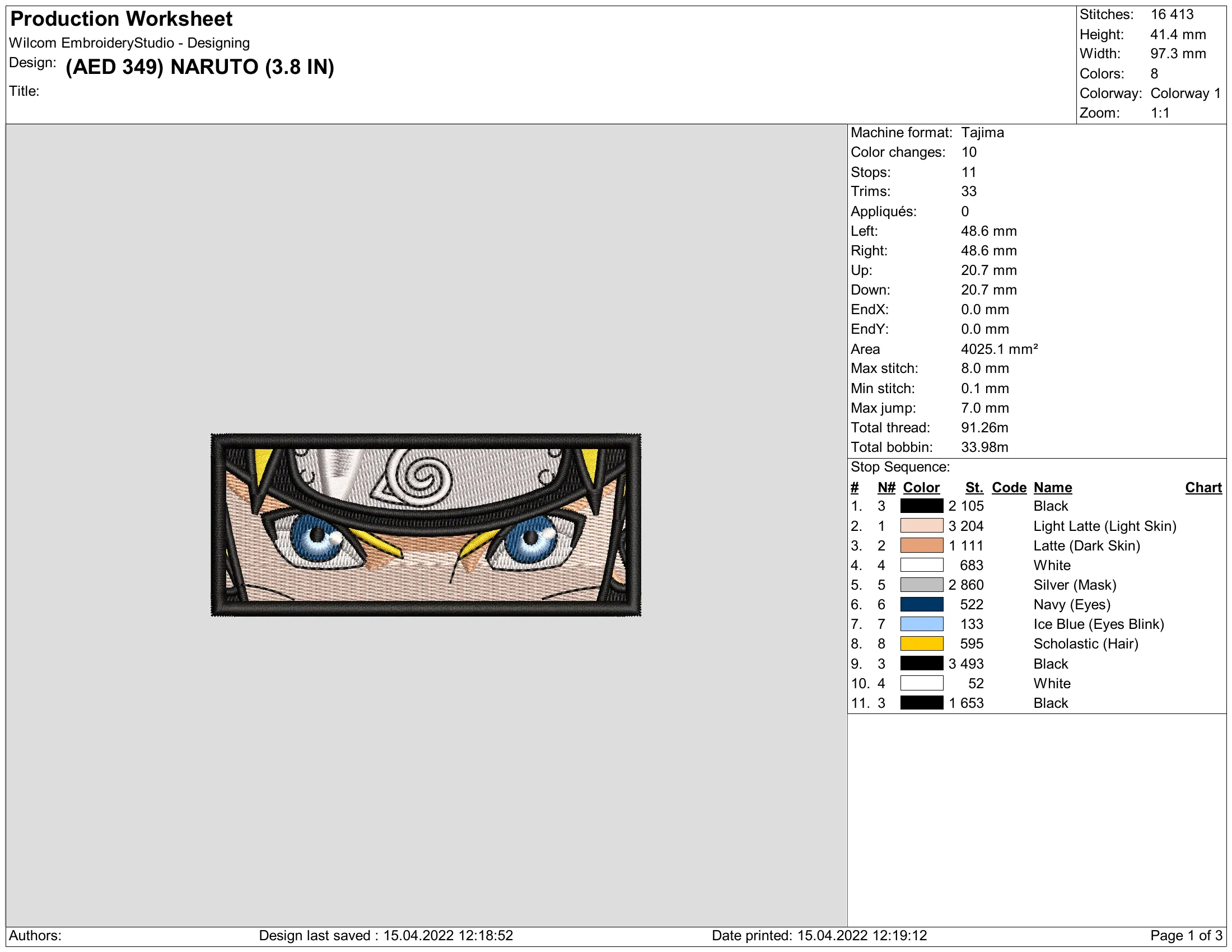 Alternative view of  Naruto Sharingan Embroidered Patch 