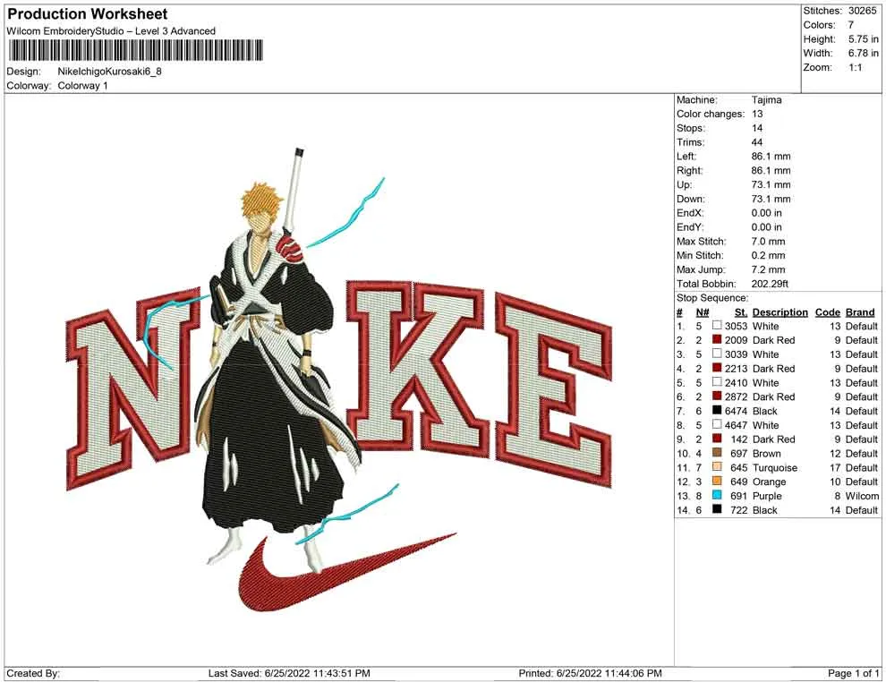 Alternative view of  Ichigo Kurosaki Embroidered Design 