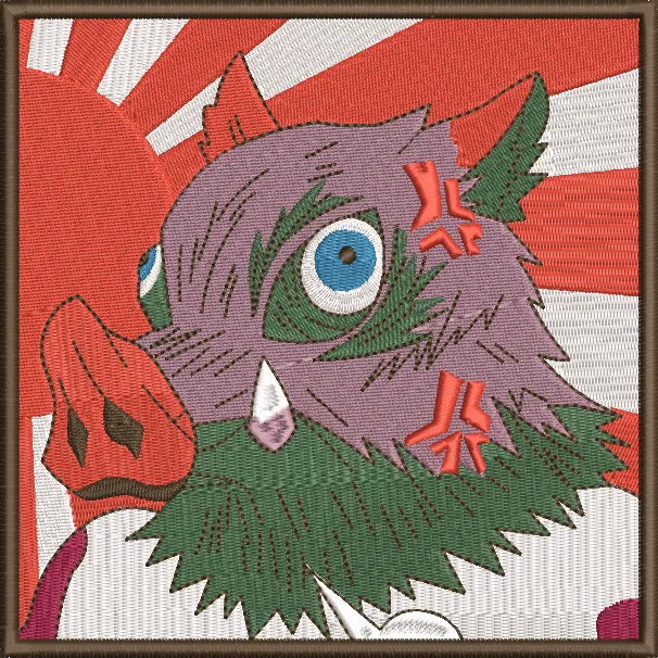 Alternative view of  Embroidered Demon Slayer Mask Design 