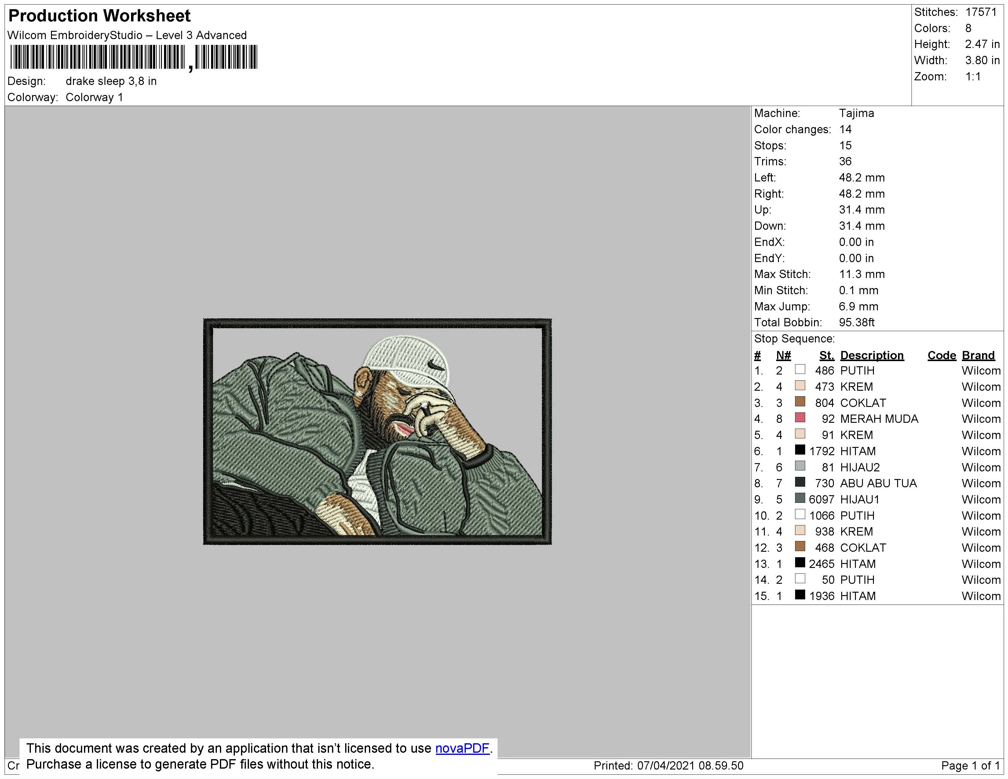Alternative view of  Embroidered Hip-Hop Artist Portrait 