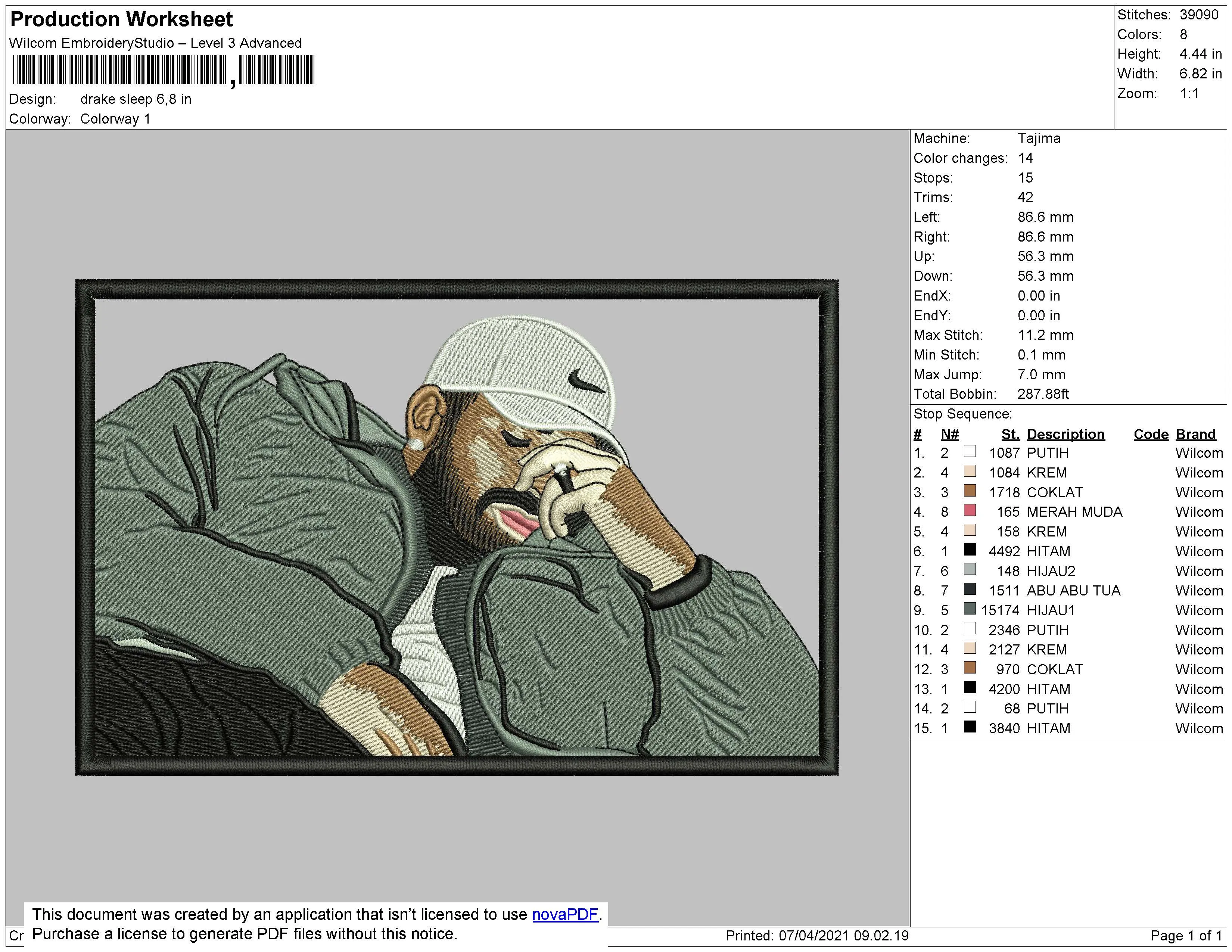 Alternative view of  Embroidered Hip-Hop Artist Portrait 
