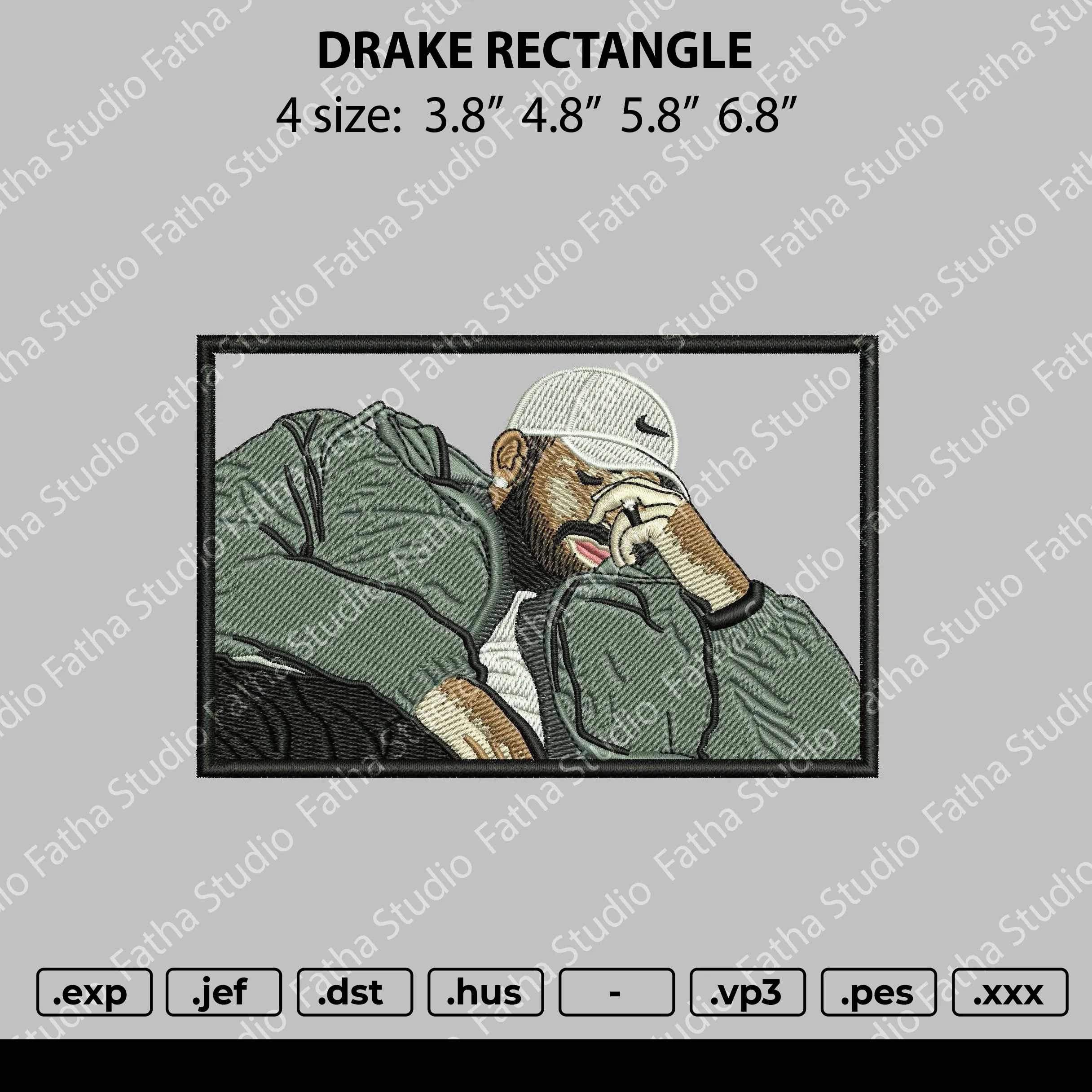 Alternative view of  Embroidered Hip-Hop Artist Portrait 