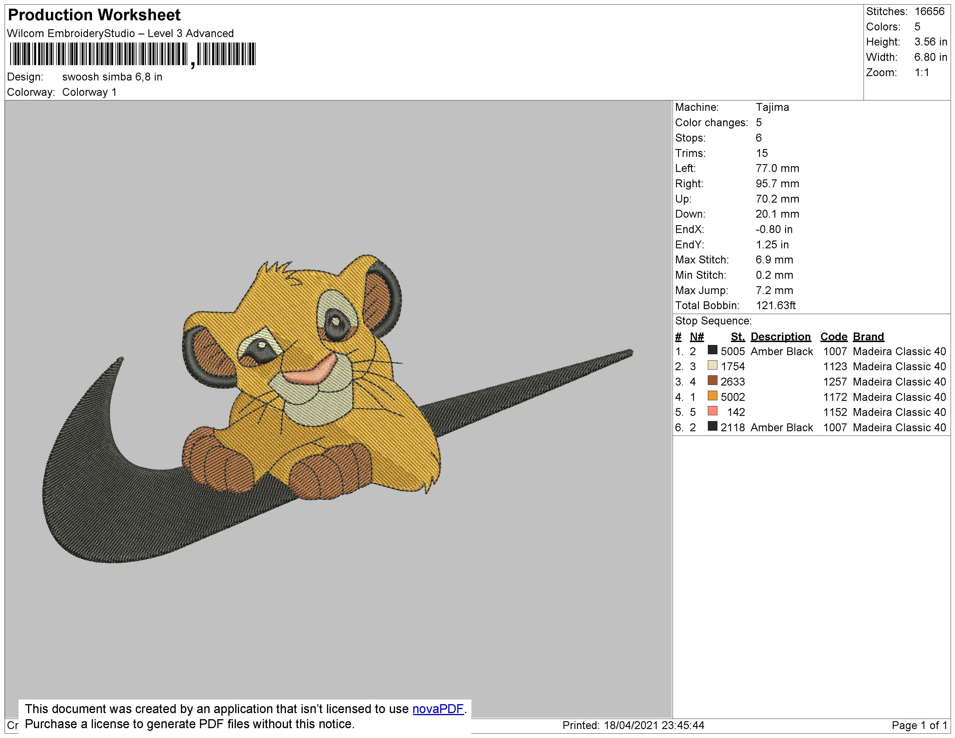 Alternative view of  Simba Nike Logo Embroidery 