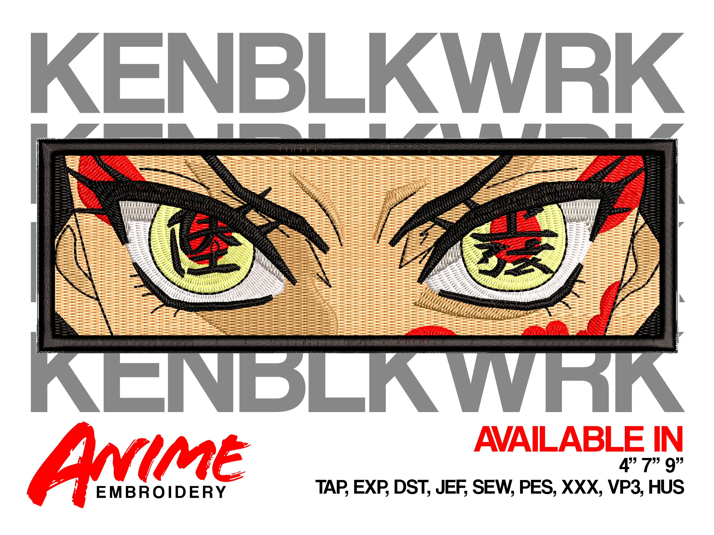 Alternative view of  Intense Anime Eyes Embroidered Design 