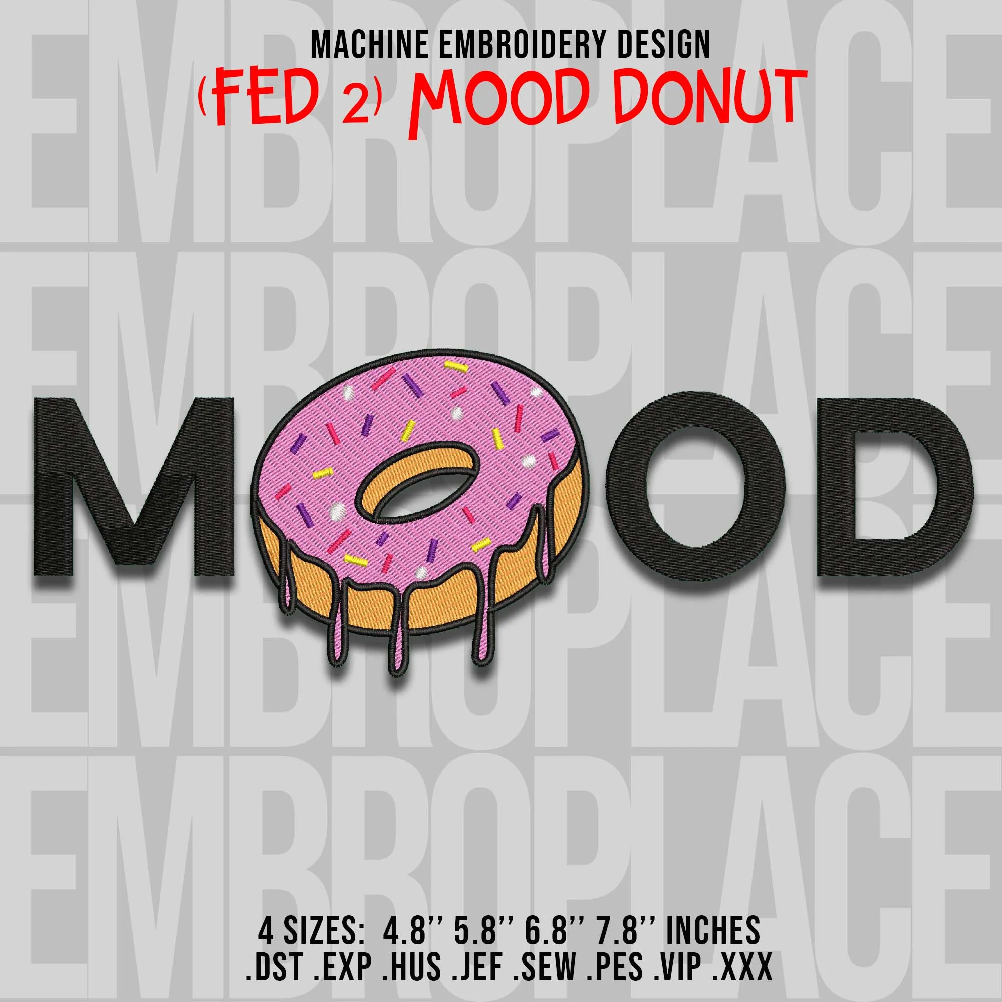 Alternative view of  Embroidered Mood Donut Design 