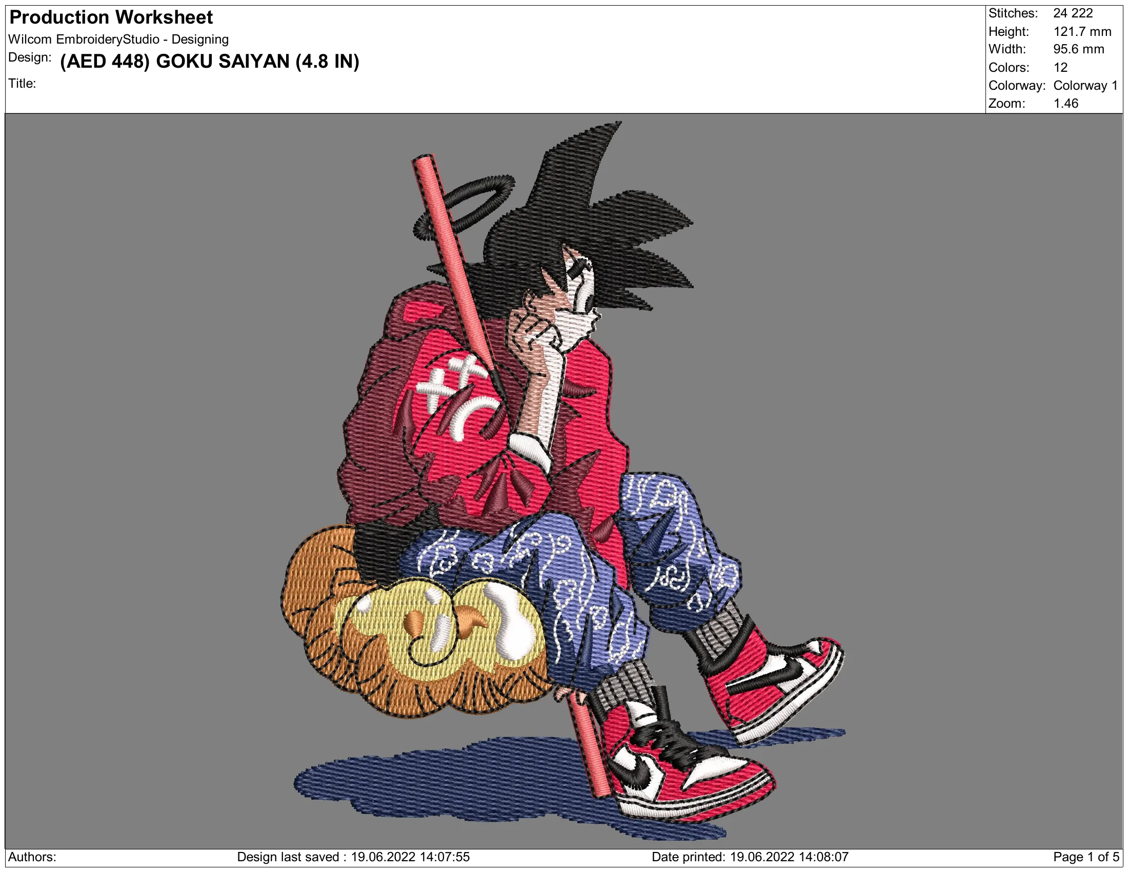 Alternative view of  Goku Urban Streetwear Stitch Design 