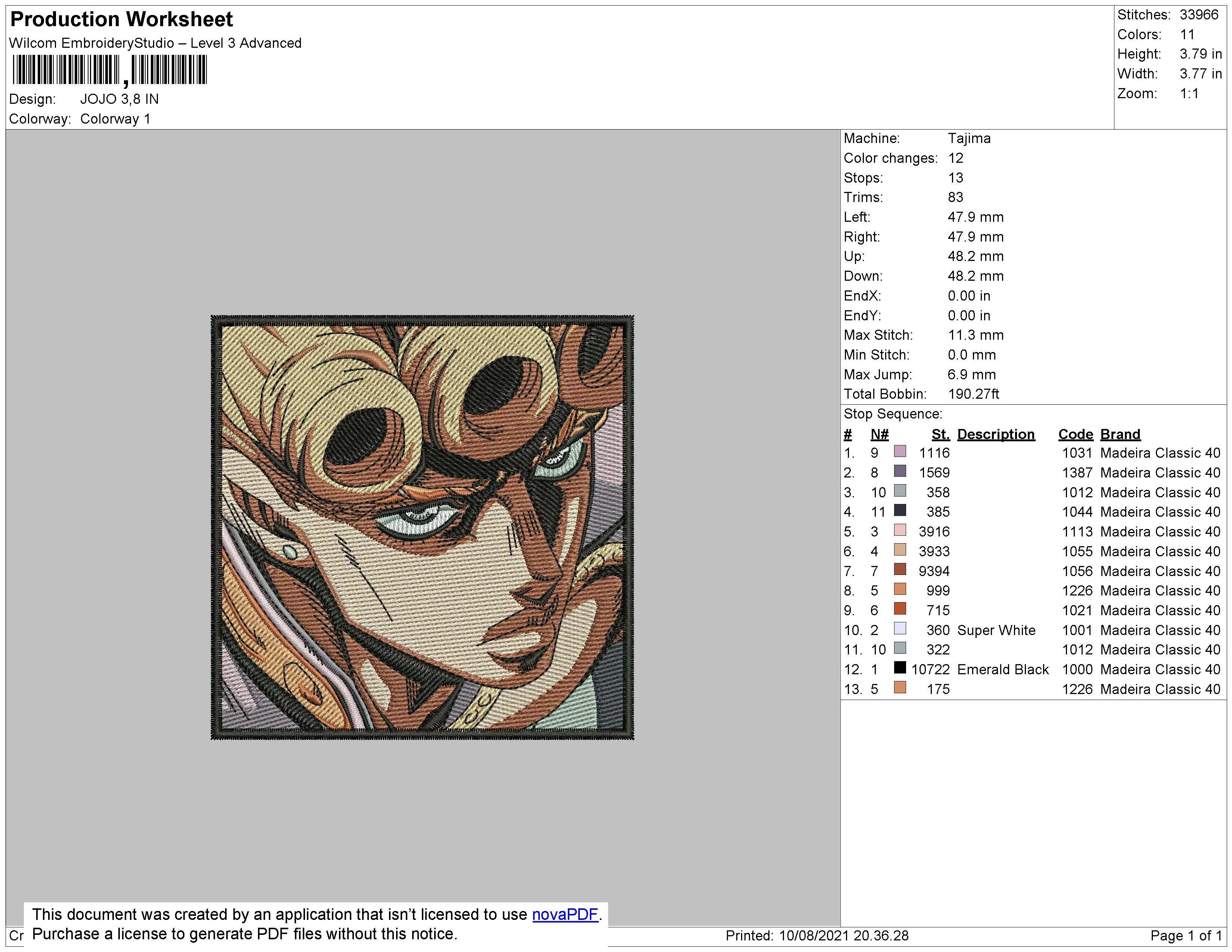 Alternative view of  JoJo's Bizarre Adventure Embroidery 